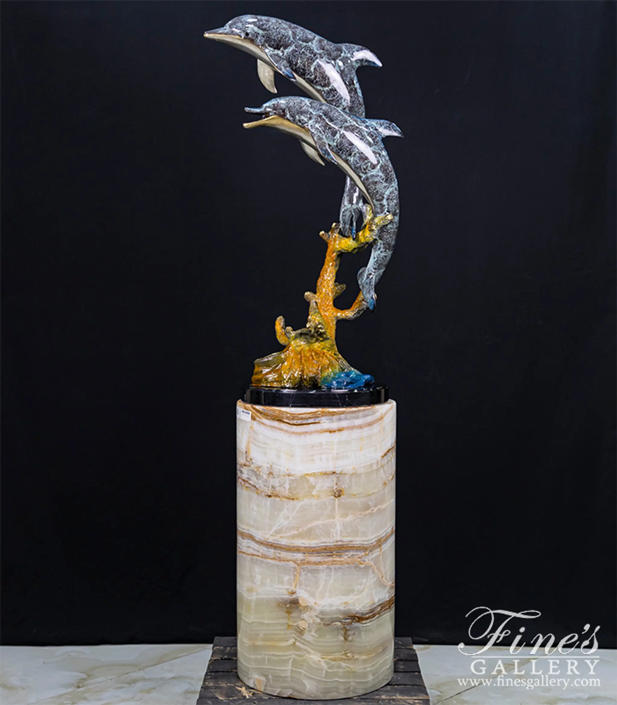 Bronze Statues - Twin Dolphin Bronze Statue - BS-1323 - Fine's